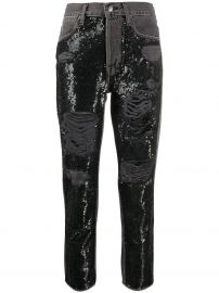 FRAME sequinned ripped jeans sequinned ripped jeans at Farfetch